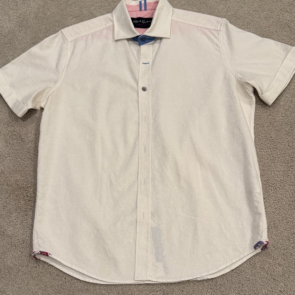 Robert Graham White Short Sleeve Button Down Shirt